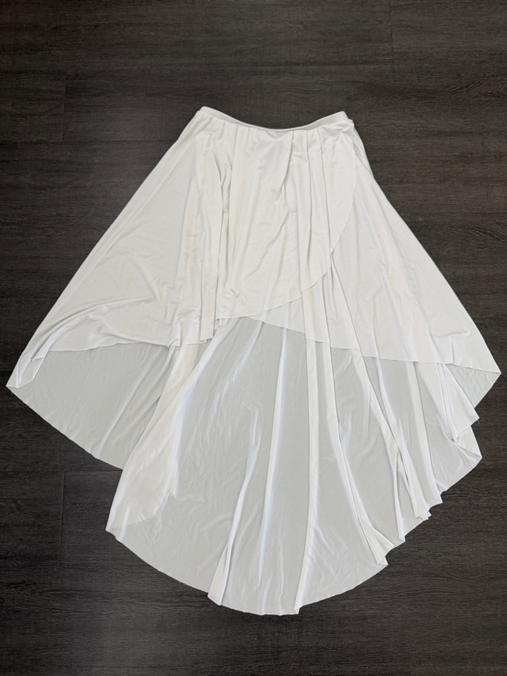Women's White Asymmetric Flow Skirt